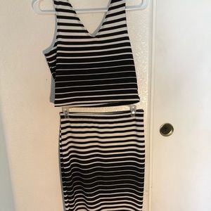 2 piece Crop Top and Skirt